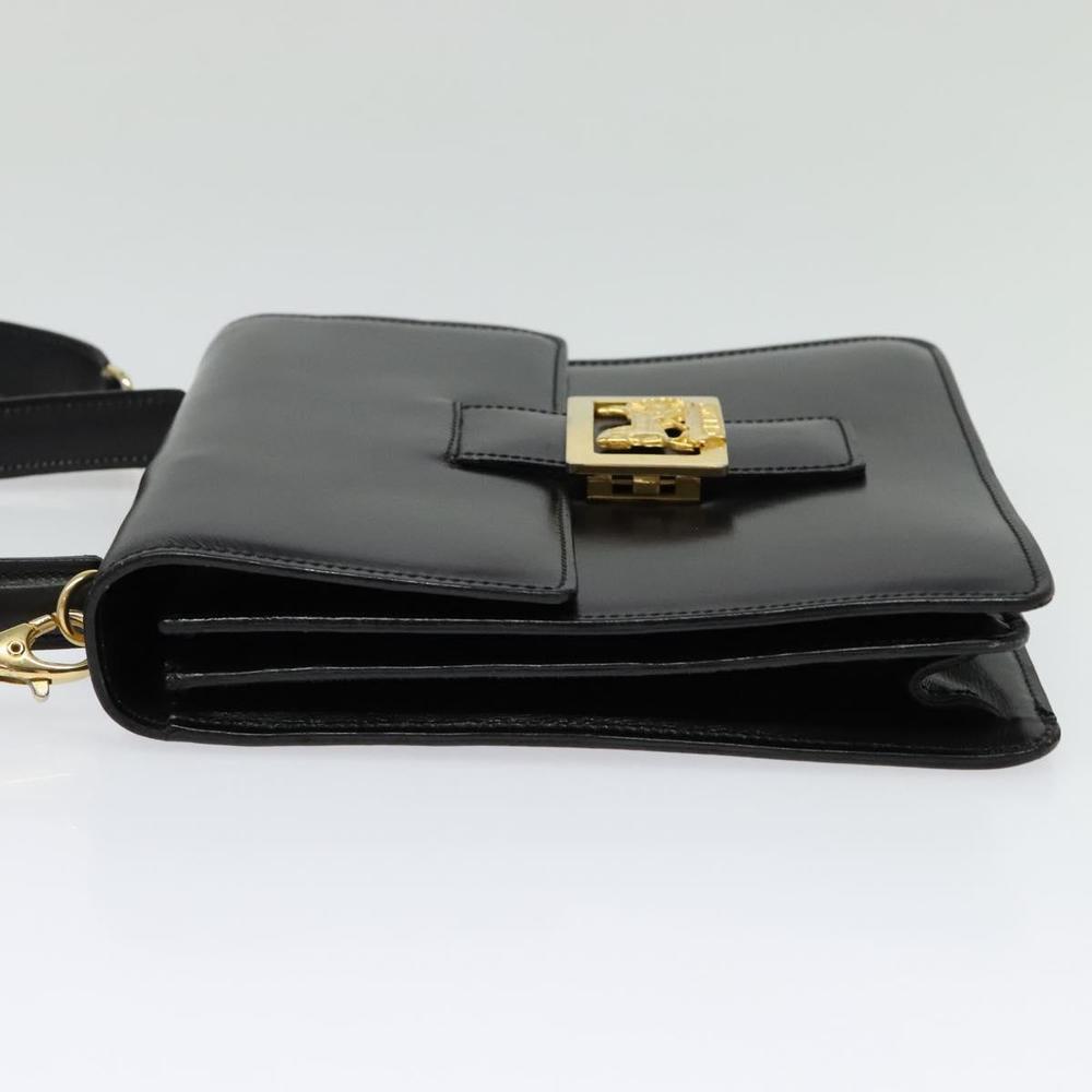 CELINE Hand Bag Leather 2way Black Gold Auth sw1250 - Picture 3 of 16
